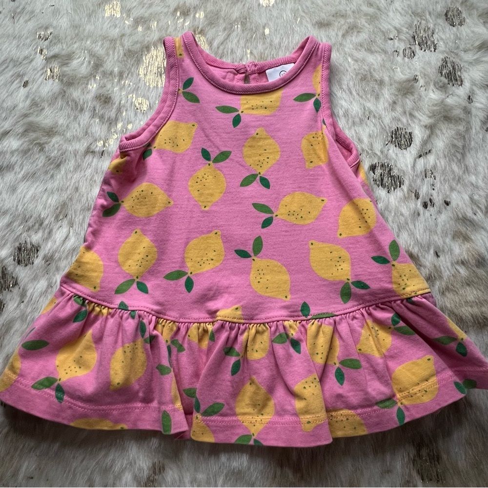 Hanna Andersson Pink Lemon Print Dress